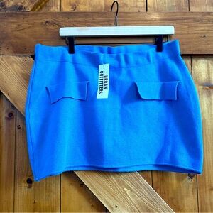 NWT XL Urban Outfitters Front Pockets Blue Mini Skirt